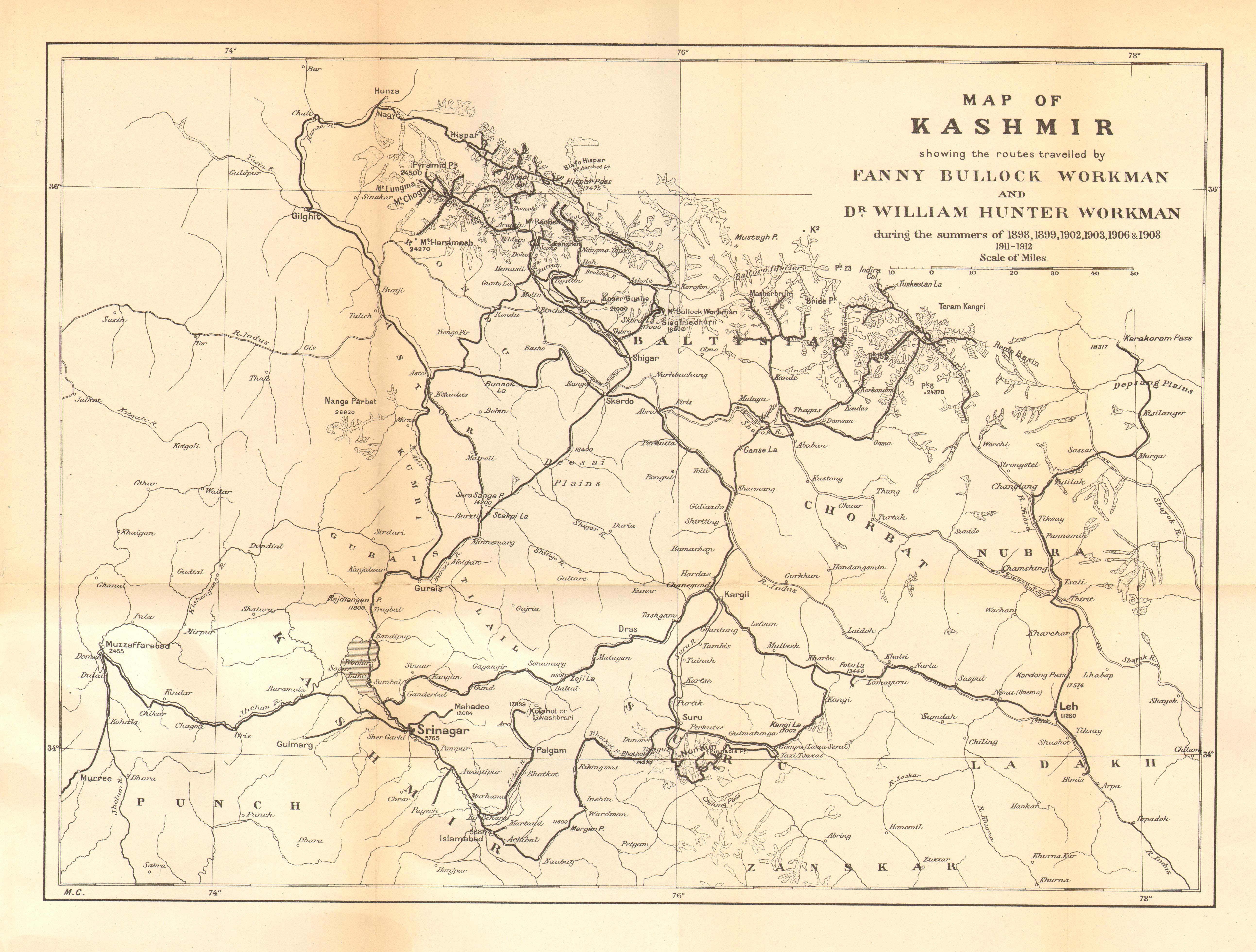 Old map of jammu kashmir
