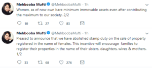 Tweet women Jammu Kashmir Empower Mufti