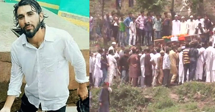 On Eid : Martyr Aurangzeb’s body reach Poonch, Huge crowd gathers