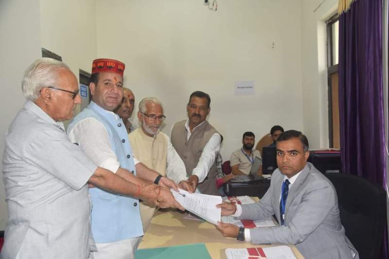 BJP MLA Candidate from Padder-Nagseni Assembly Constituency Sh. Sunil Sharma filed nomination in Kishtwar.  |JK Assembly Elections images