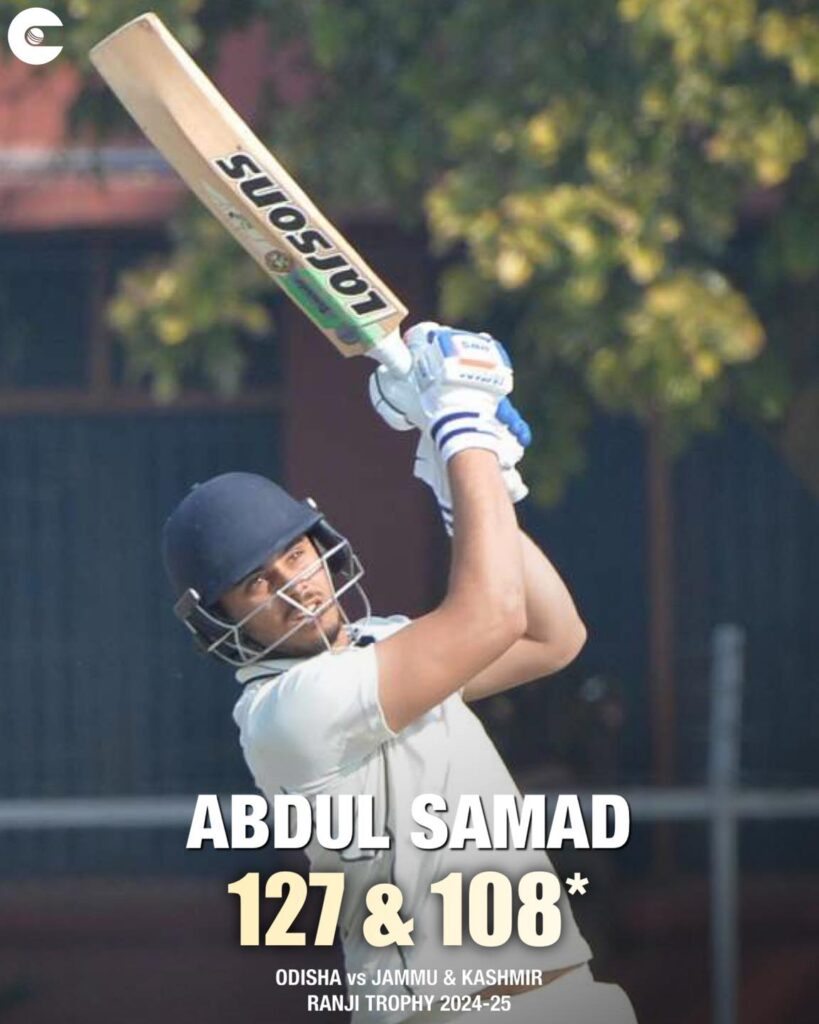 Abdul Samad makes history as the first Jammu & Kashmir batter to score twin centuries in a Ranji Trophy match!