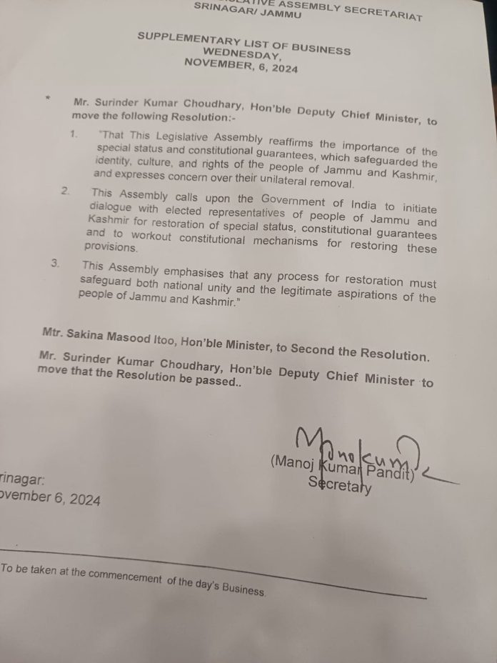 Resolution for restoring the special status of j-k