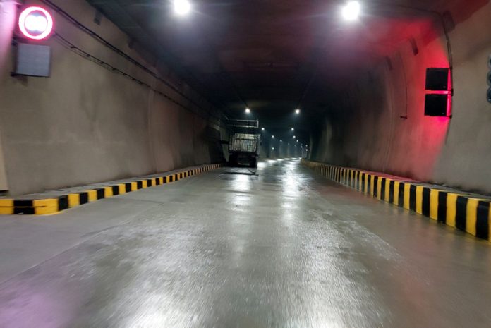 A view of z-morh tunnel in sonamarg area of ganderbal district.