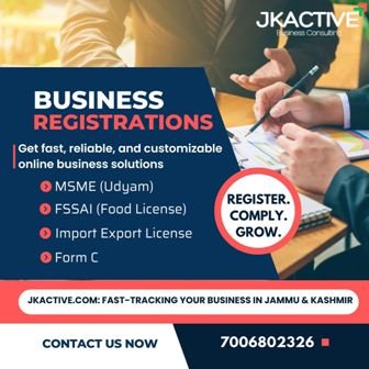 Udyam registration certificate in jammu & kashmir: a complete step-by-step guide for msmes 1 Msme registration udayam jammu