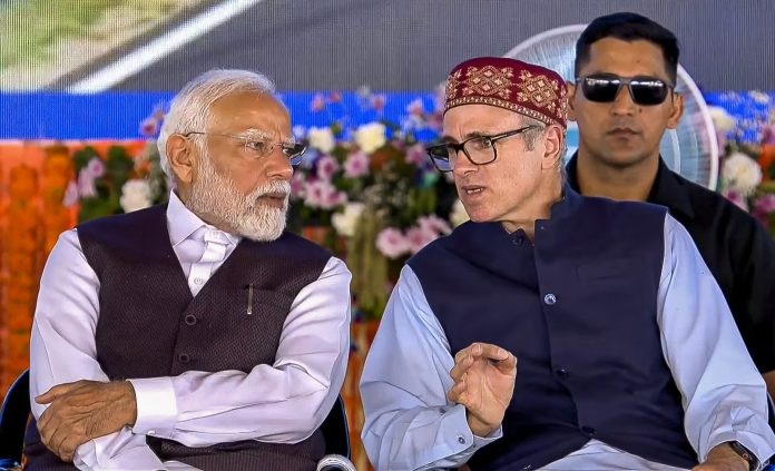Pm modi flags off srinagar-katra vande bharat express, marking a historic day for indian railways 1 Prime minister narendra modi with jammu and kashmir chief minister omar abdullah during the foundation stone laying and inauguration of various development projects at katra, in reasi