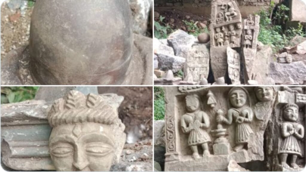 Discovery in kashmir! Ancient hindu idols unearthed at karkut nag temple site – experts stunned 1 Sacred shivlings emerge during shrine excavation in kashmir
