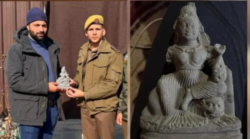 Ancient Goddess Durga sculpture River Jhelum Baramulla