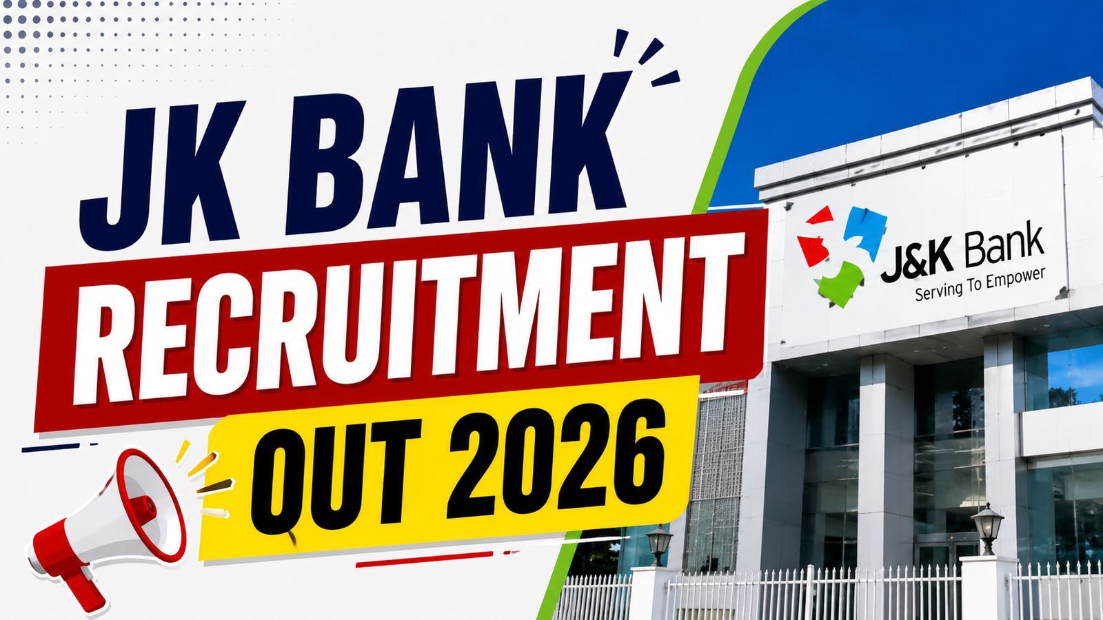 J&K Bank Recruitment 2026 notification image for banking job vacancies in Jammu and Kashmir