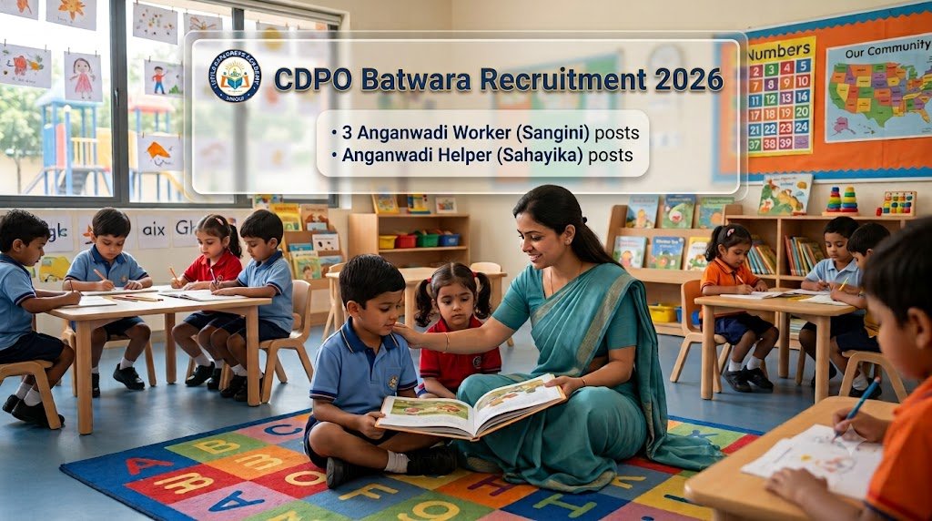 CDPO Batwara Recruitment 2026 for Anganwadi Worker and Helper posts – Apply Offline for 3 Vacancies