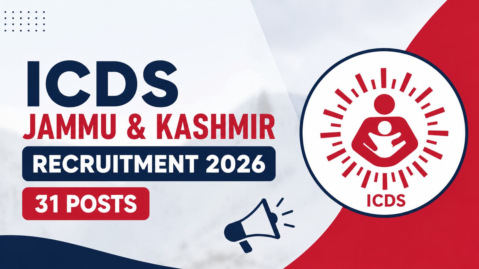 ICDS Jammu and Kashmir Recruitment 2026 notification for Sanginis and Sahayikas posts