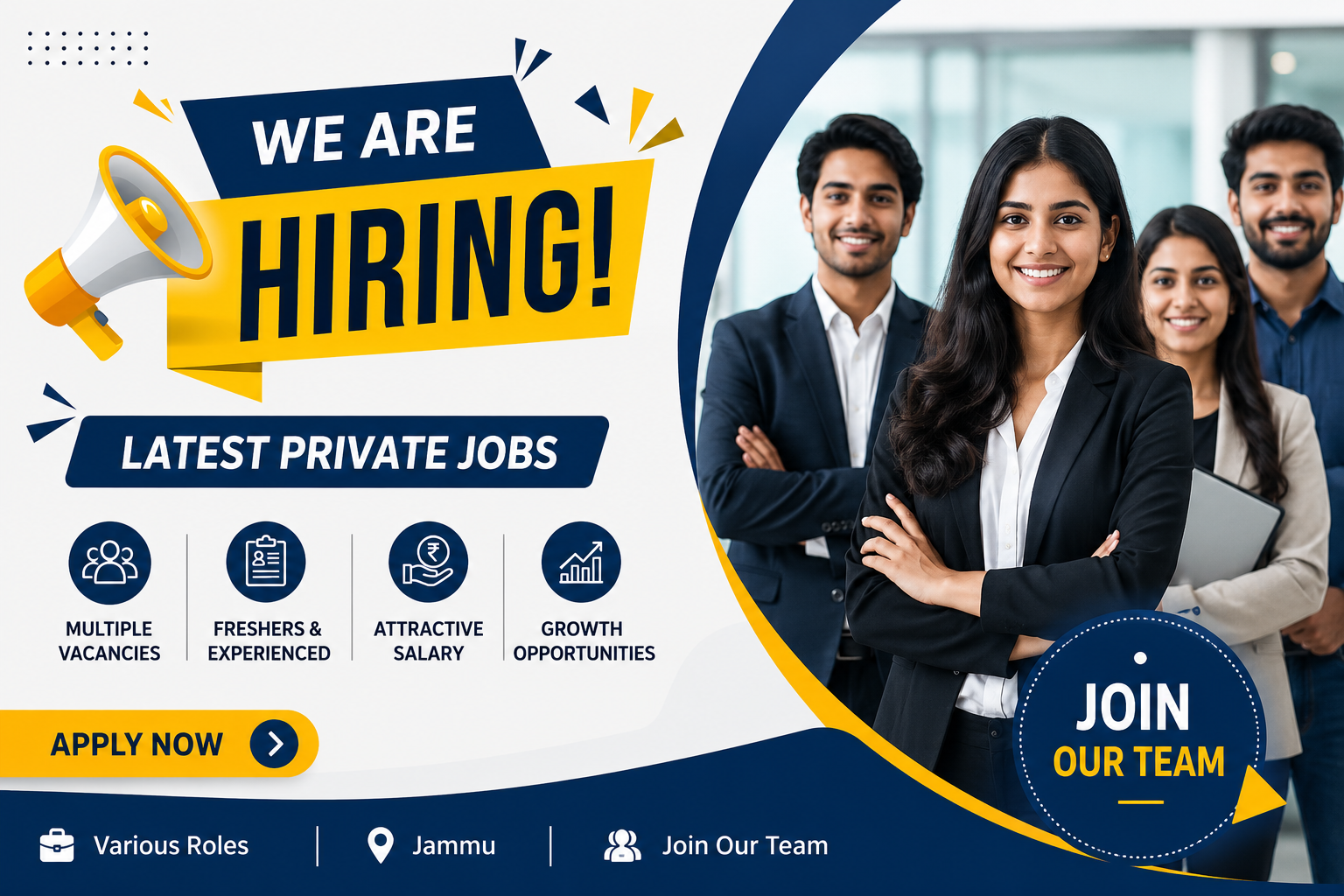 Jammu Private Jobs 2026 latest private job vacancies for freshers and experienced candidates in Jammu