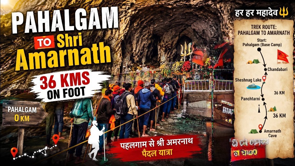 Amarnath Yatra Route From Pahalgam