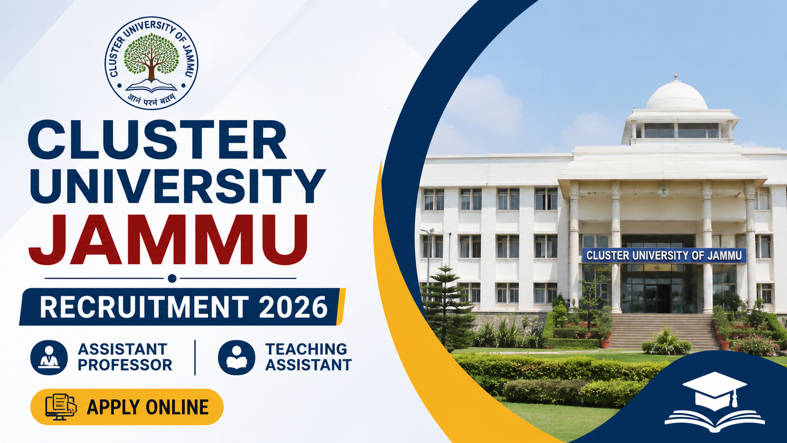 Cluster University Jammu Assistant Professor and Teaching Assistant Recruitment 2026 Notification