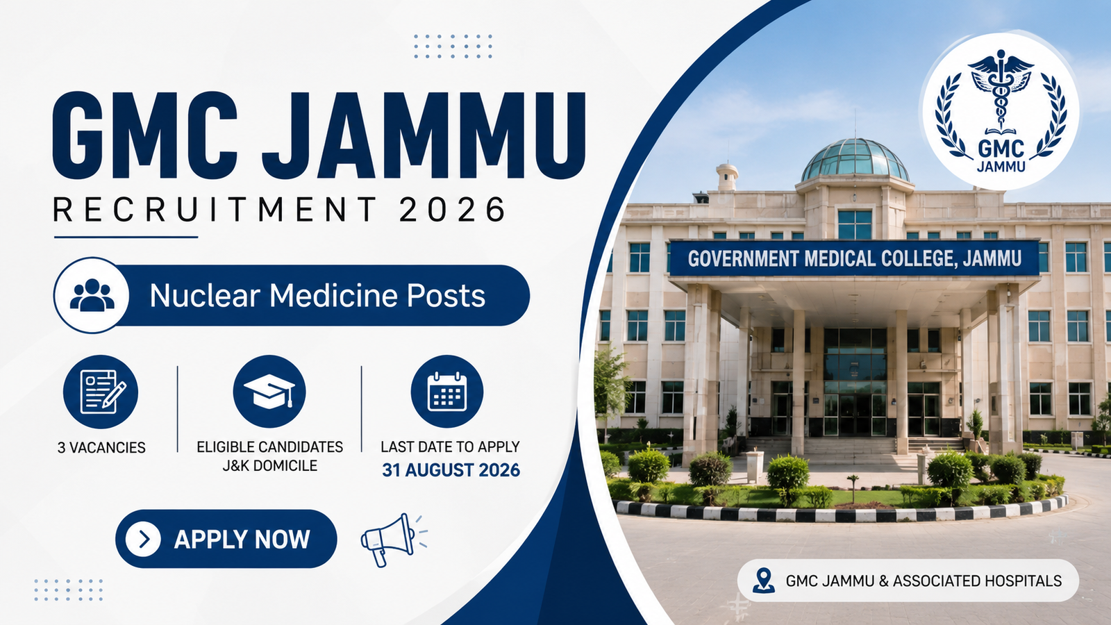 GMC Jammu Recruitment 2026 Nuclear Medicine Jobs