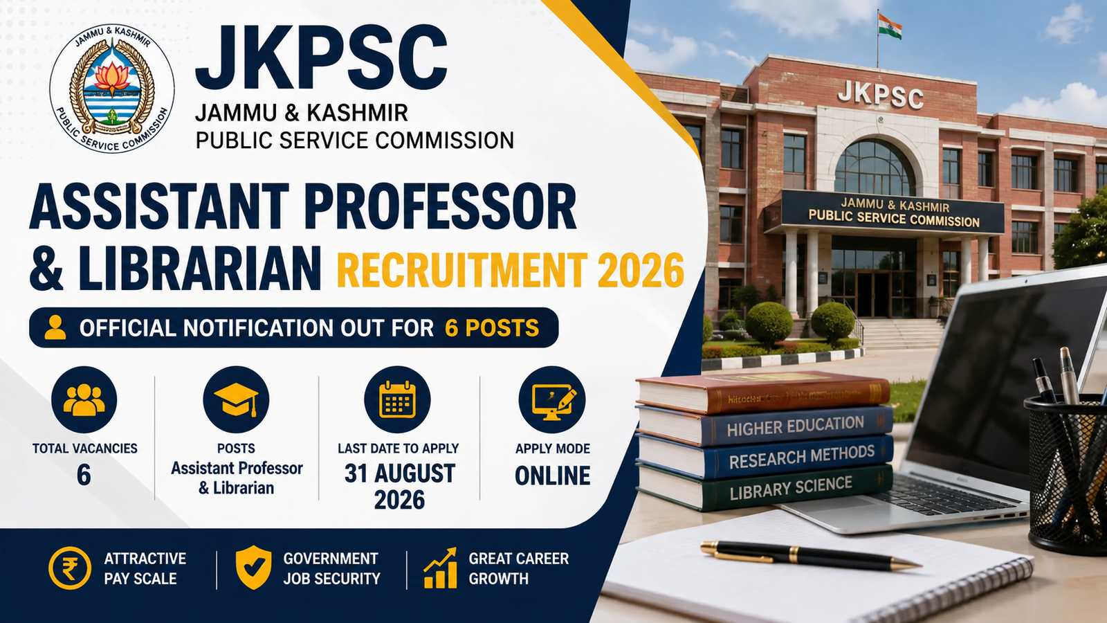 JKPSC Assistant Professor Recruitment 2026 official notification