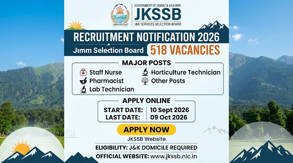 JKSSB 518 Vacancy 2026 government job recruitment